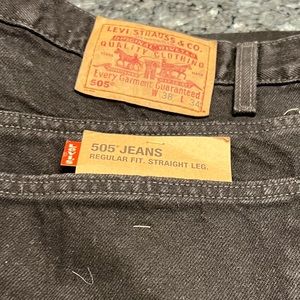 Mens Black Levi Jeans 505 Regular fit
